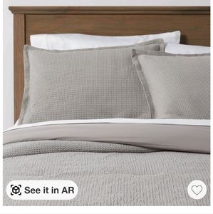 One king waffle weave threshold grey pillow sham